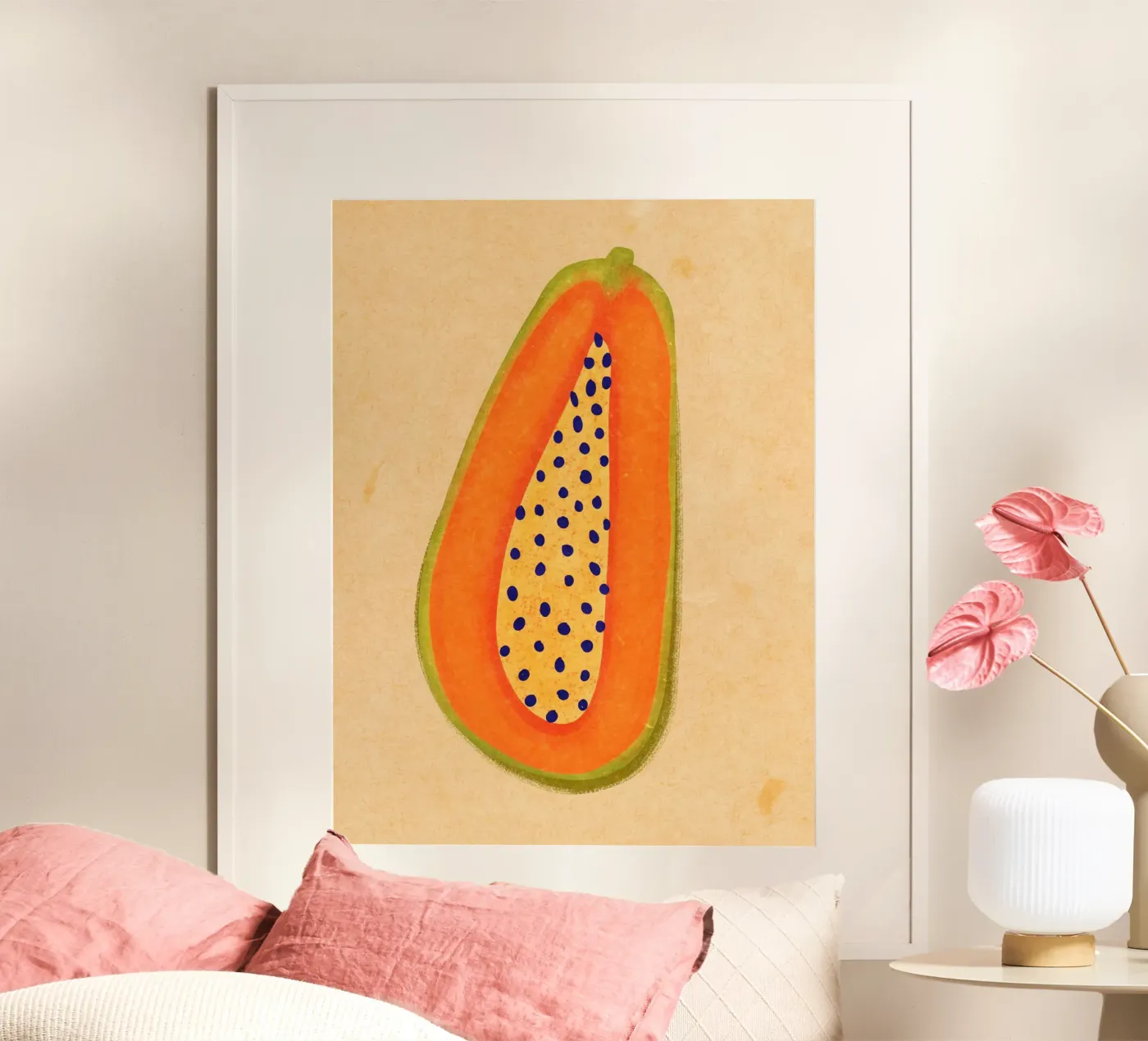 Simple Papaya Poster von Illustration Raissa Oltmanns