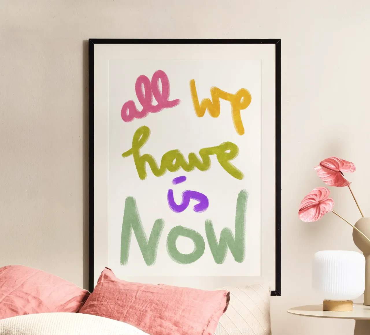 all we have is now - handlettering carta hahnemühle da Illustration Raissa Oltmanns