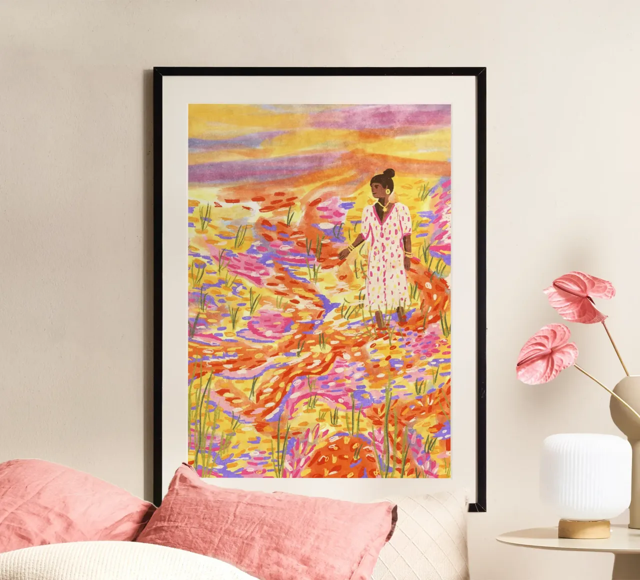 Il mio luogo felice poster con telaio in plastica da Illustration Raissa Oltmanns