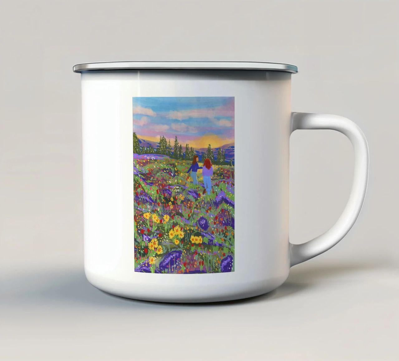Vieni, ti faccio vedere una cosa! tazza in smalto da Illustration Raissa Oltmanns