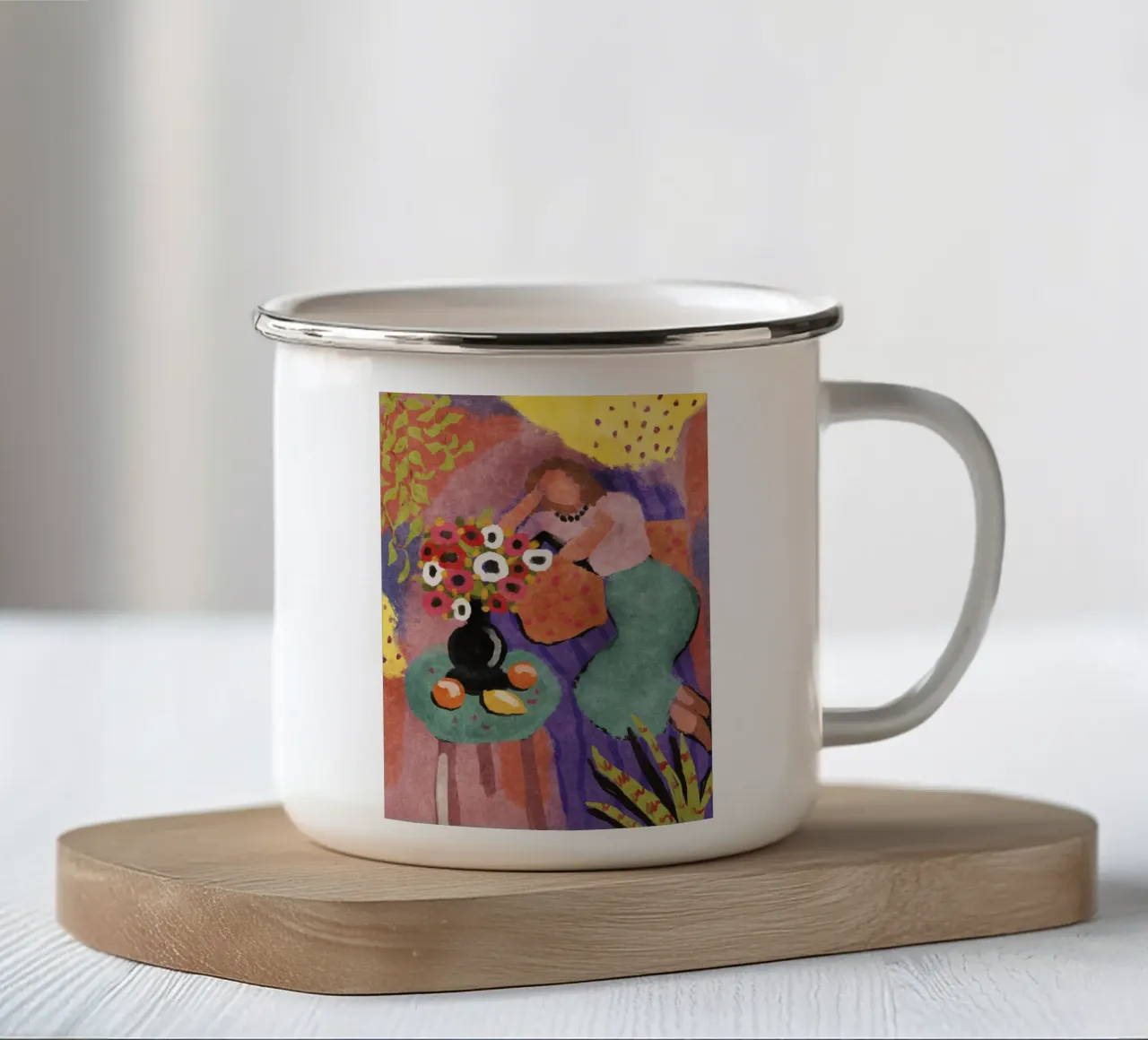 Home sweet Home - Matisse inspired tazza in smalto da Illustration Raissa Oltmanns