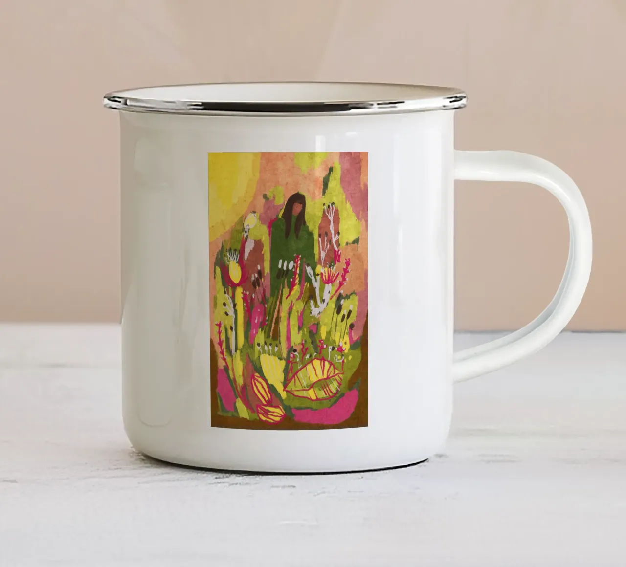 My Inner Garden tazza in smalto da Illustration Raissa Oltmanns