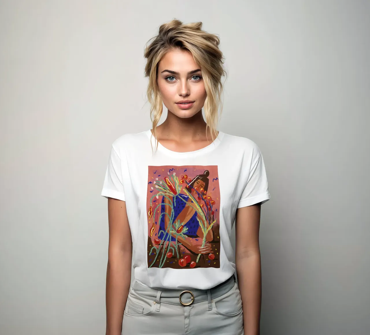 Pick a flower women's fitted t-shirt by Illustration Raissa Oltmanns