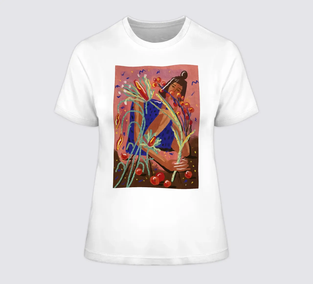 Pick a flower women's fitted t-shirt by Illustration Raissa Oltmanns