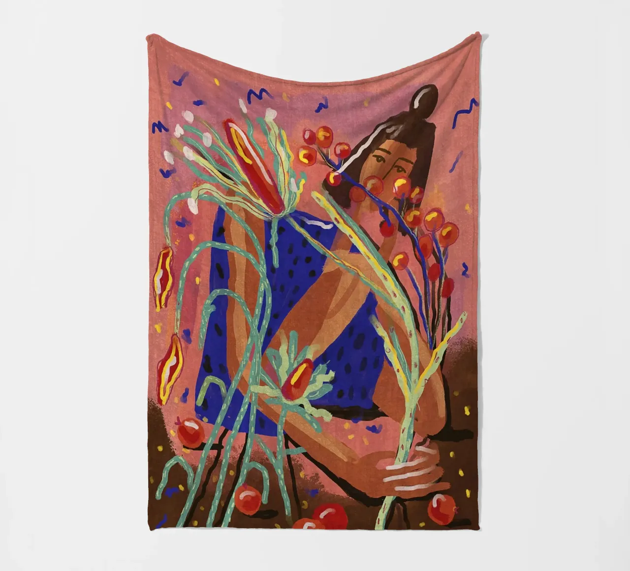 Raccogliere un fiore coperta in pile da Illustration Raissa Oltmanns