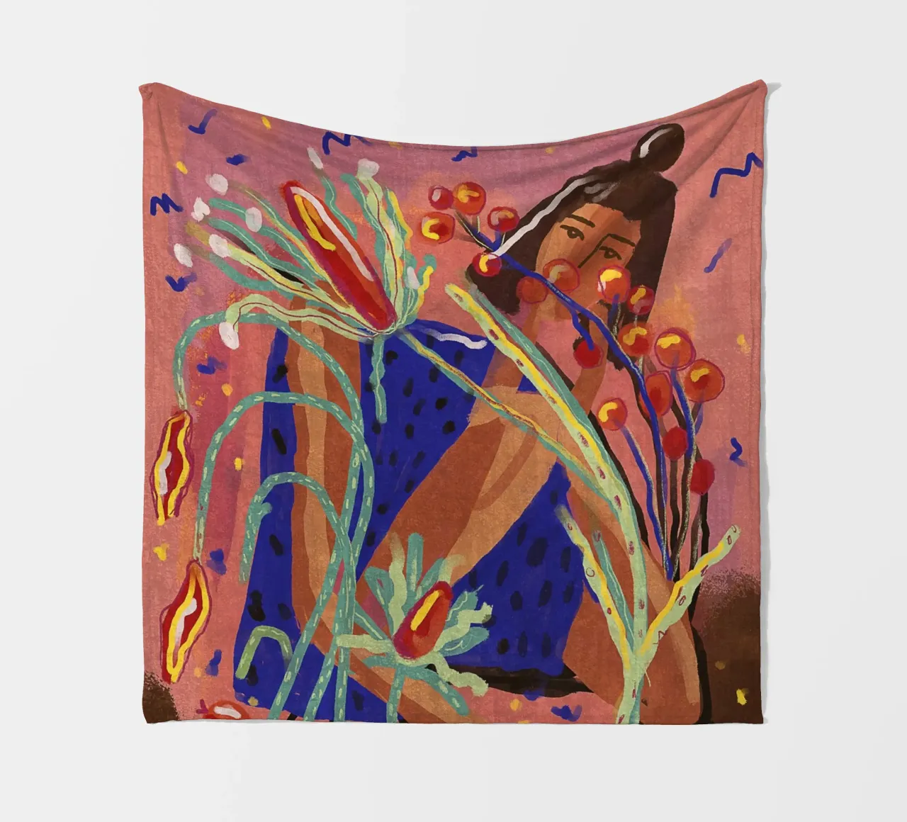 Raccogliere un fiore coperta in pile da Illustration Raissa Oltmanns