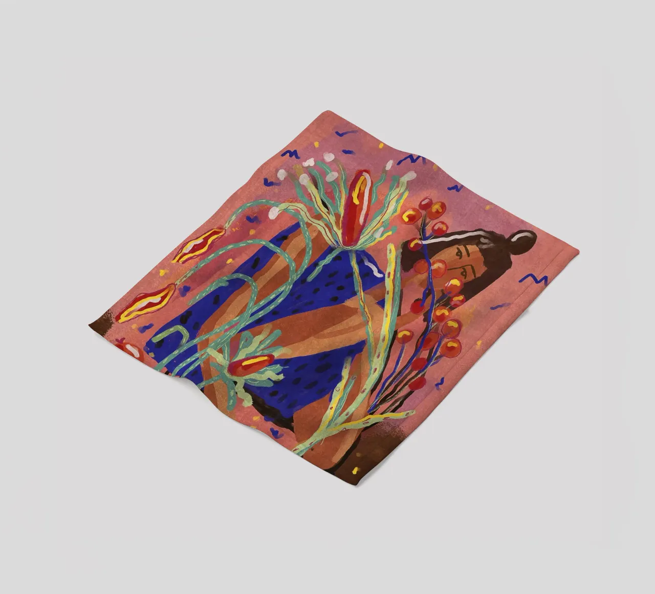 Raccogliere un fiore coperta in pile da Illustration Raissa Oltmanns