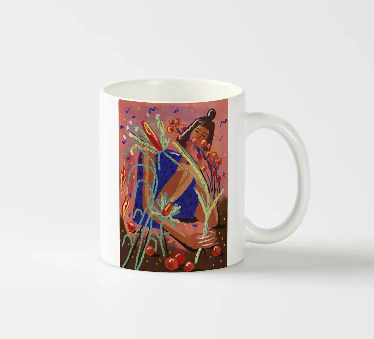 Raccogliere un fiore tazza in ceramica da Illustration Raissa Oltmanns