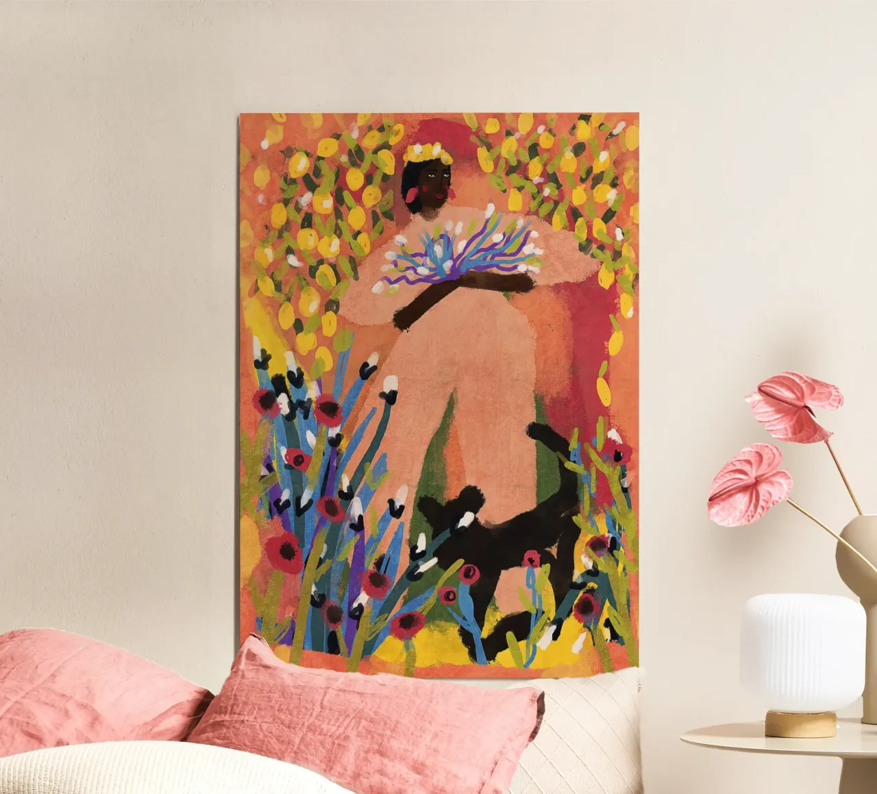 Il mio giardino di limoni poster con telaio in plastica da Illustration Raissa Oltmanns