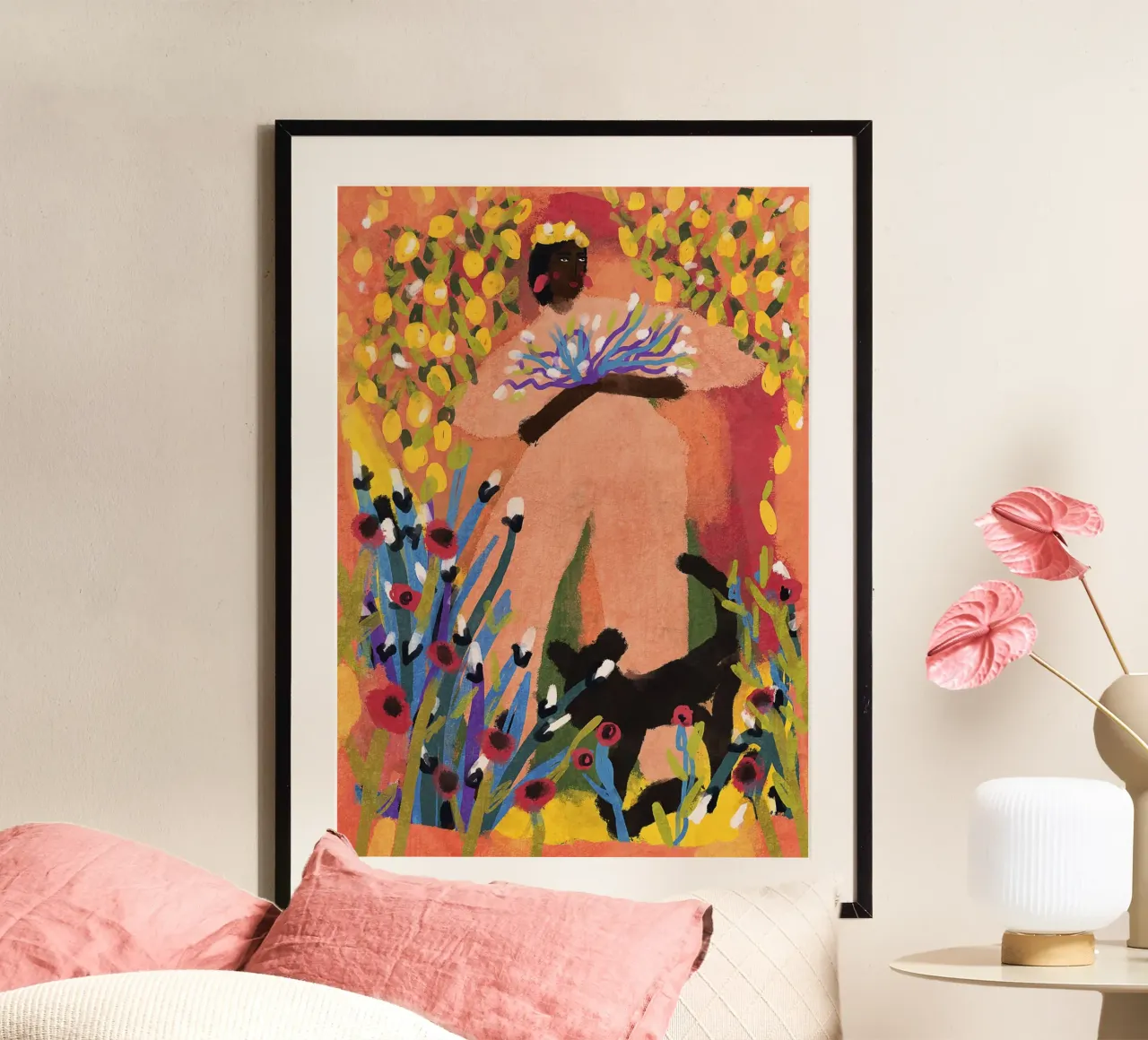 Il mio giardino di limoni poster con telaio in plastica da Illustration Raissa Oltmanns