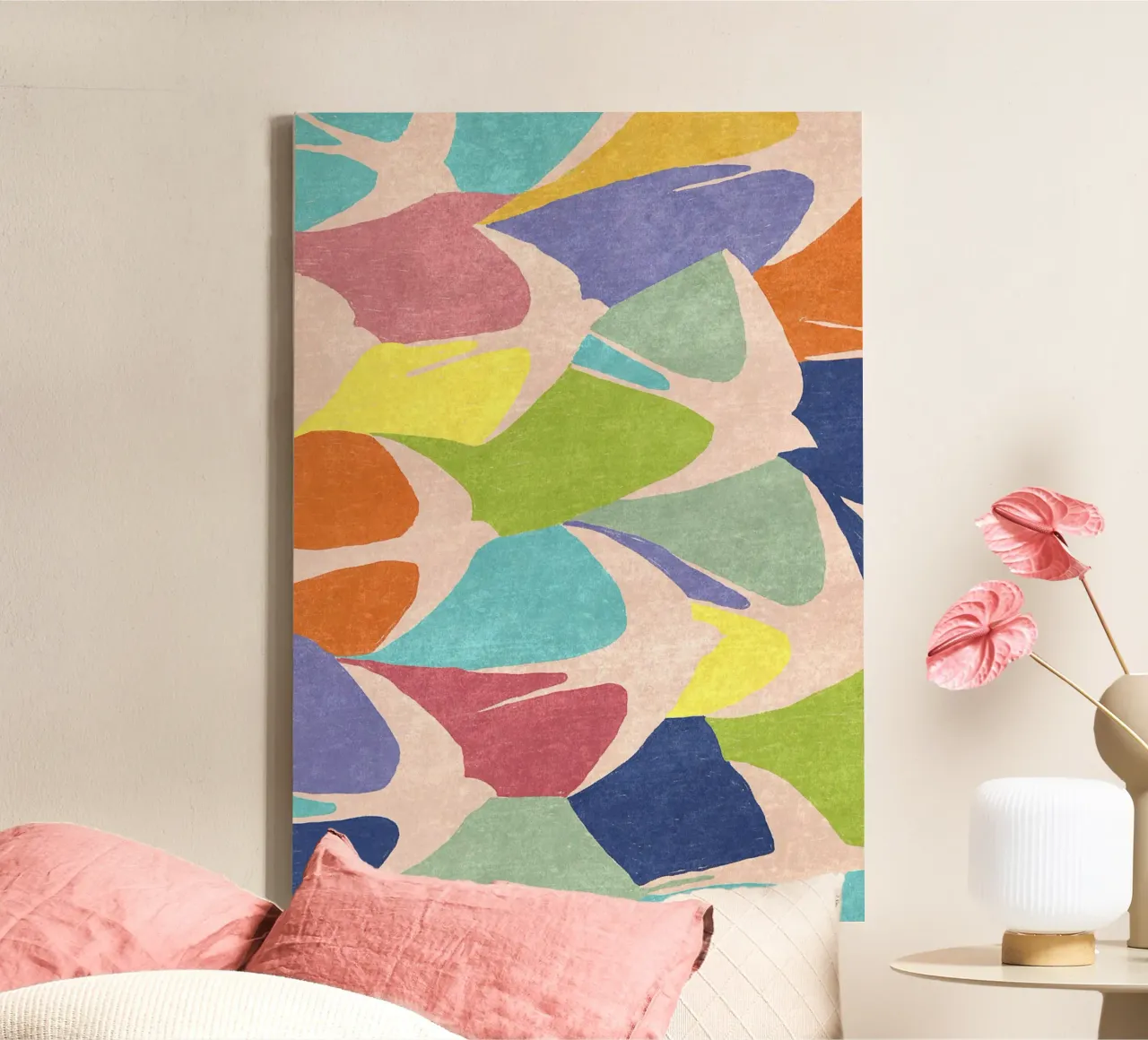 Abstracte vogels canvas van Illustration Raissa Oltmanns