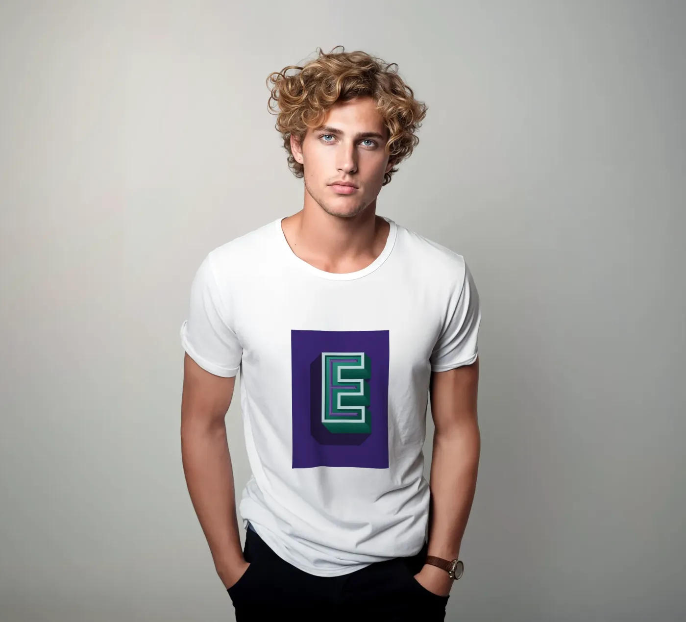 Lettre E t-shirt da Glettering