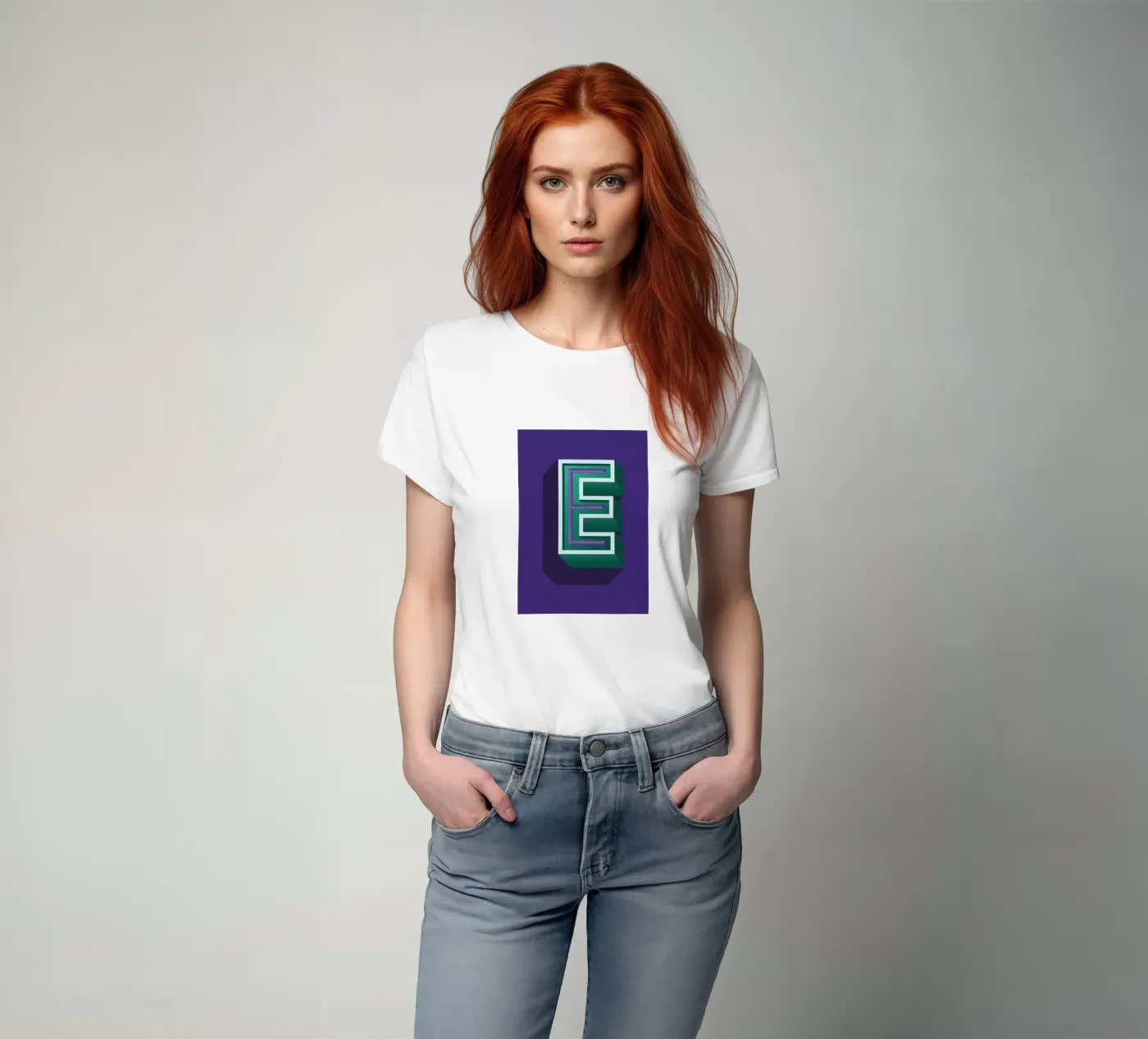 Lettre E t-shirt da Glettering