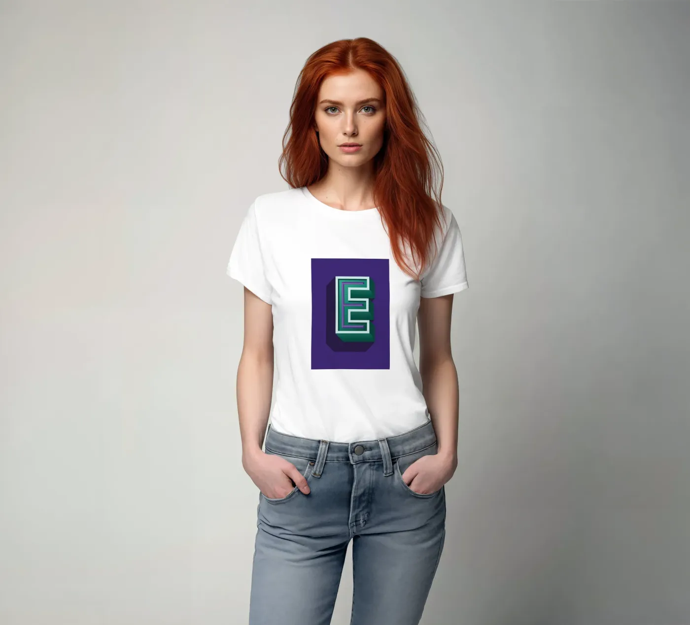 Lettre E t-shirt da Glettering