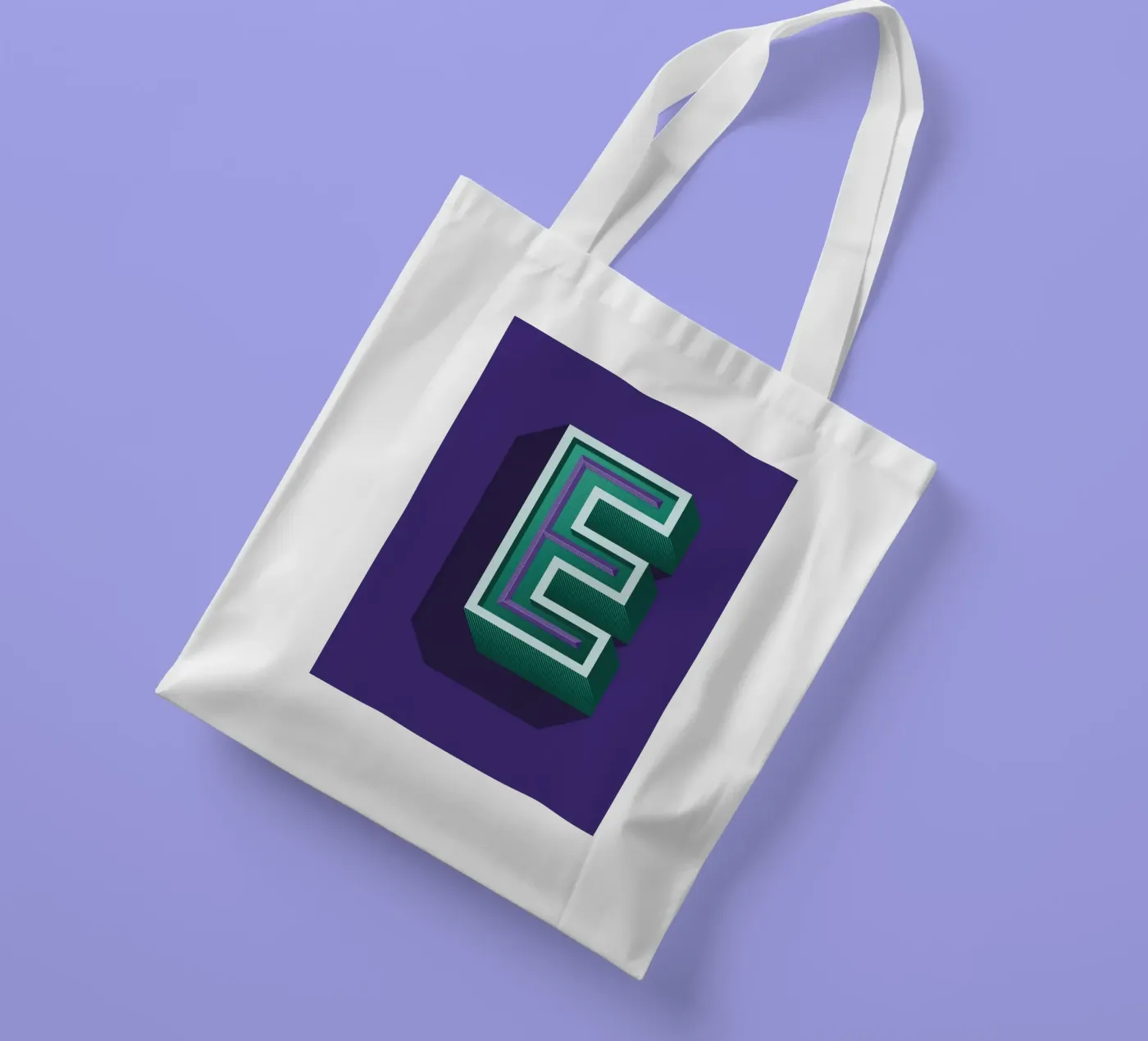 Lettre E borsa in juta da Glettering
