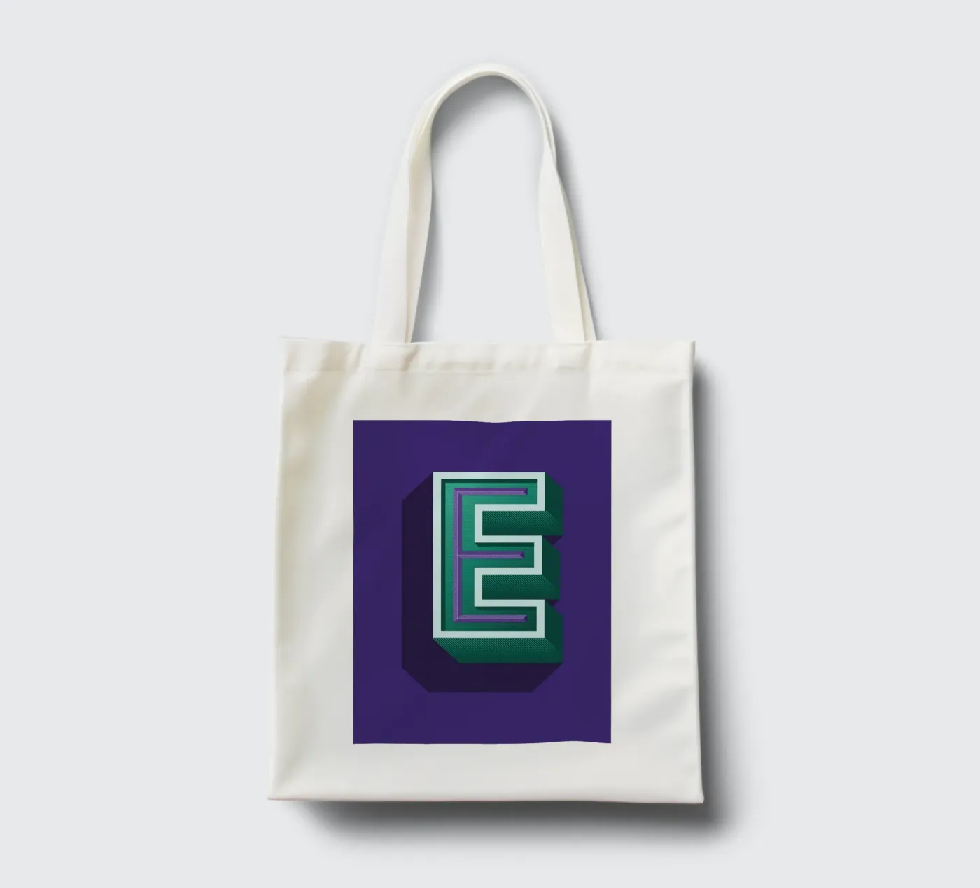 Lettre E borsa in juta da Glettering