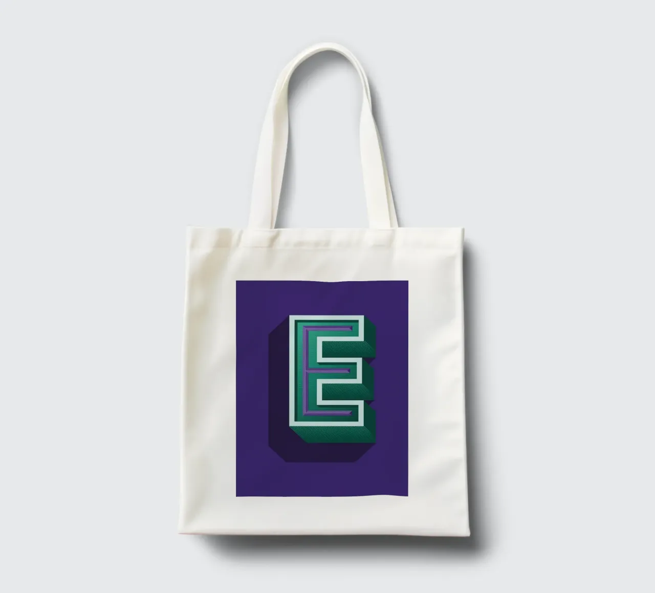 Lettre E borsa in juta da Glettering