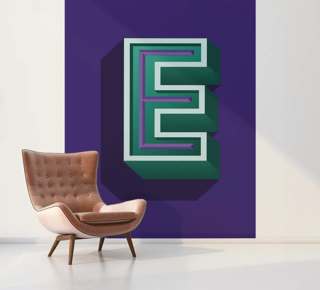 Lettre E fotobehang van Glettering