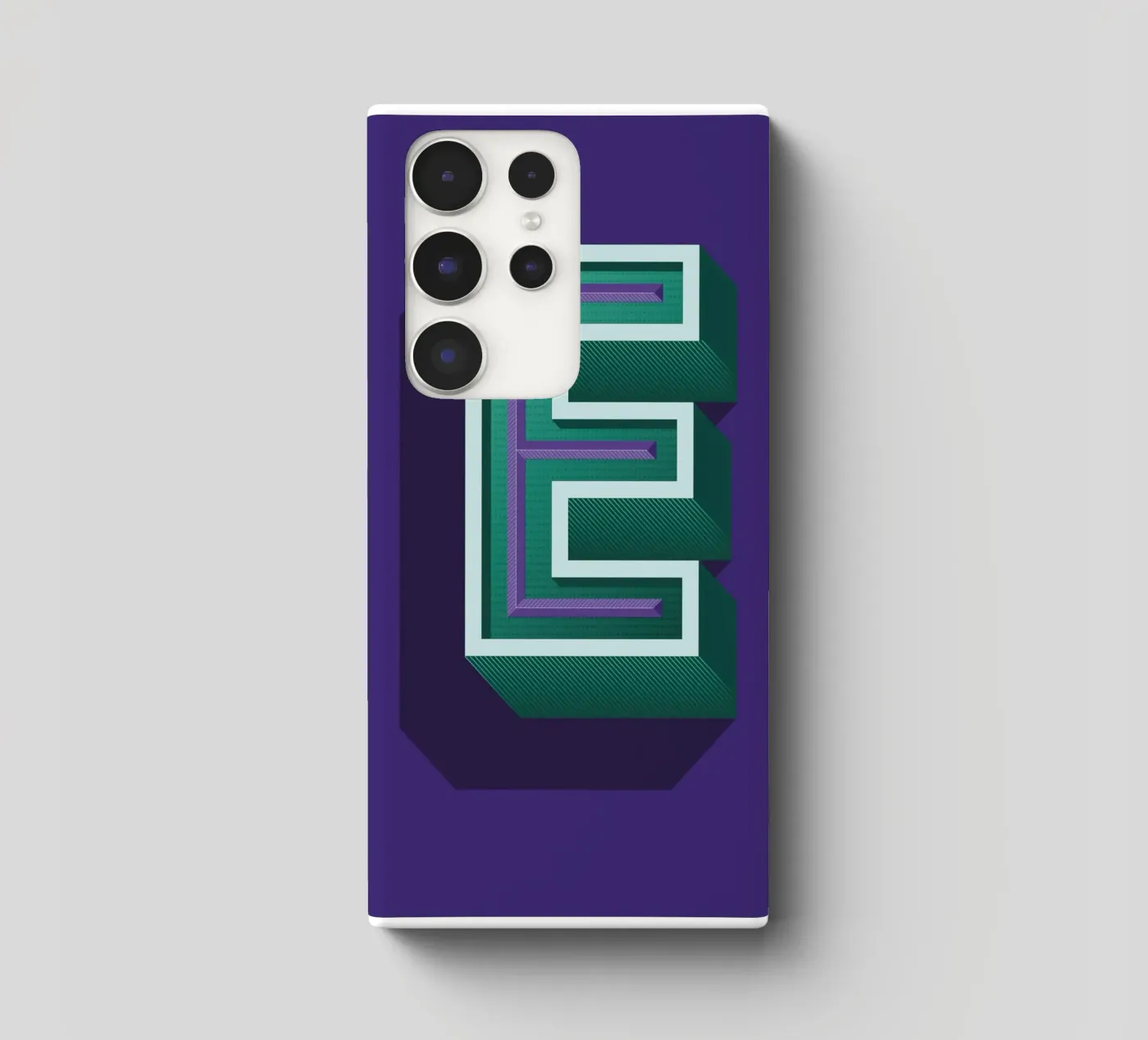 Lettre E samsung hoesje van Glettering