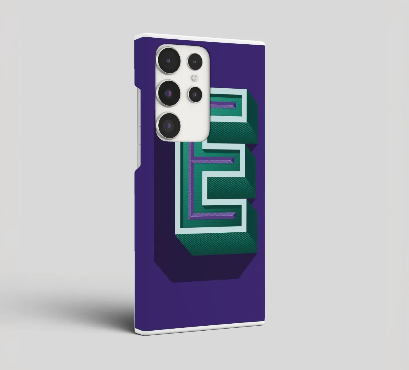 Lettre E samsung hoesje van Glettering