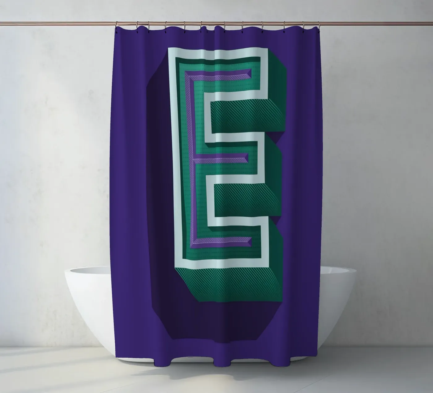 Lettre E Duschvorhang von Glettering