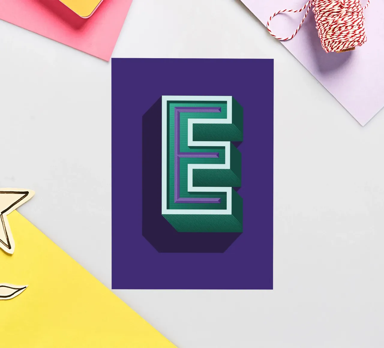 Lettre E sticker van Glettering