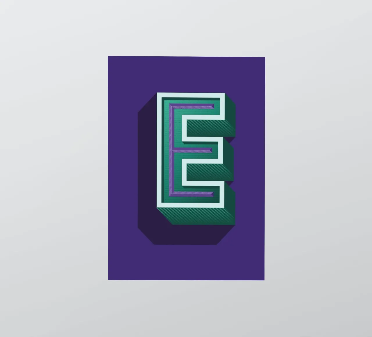 Lettre E sticker van Glettering