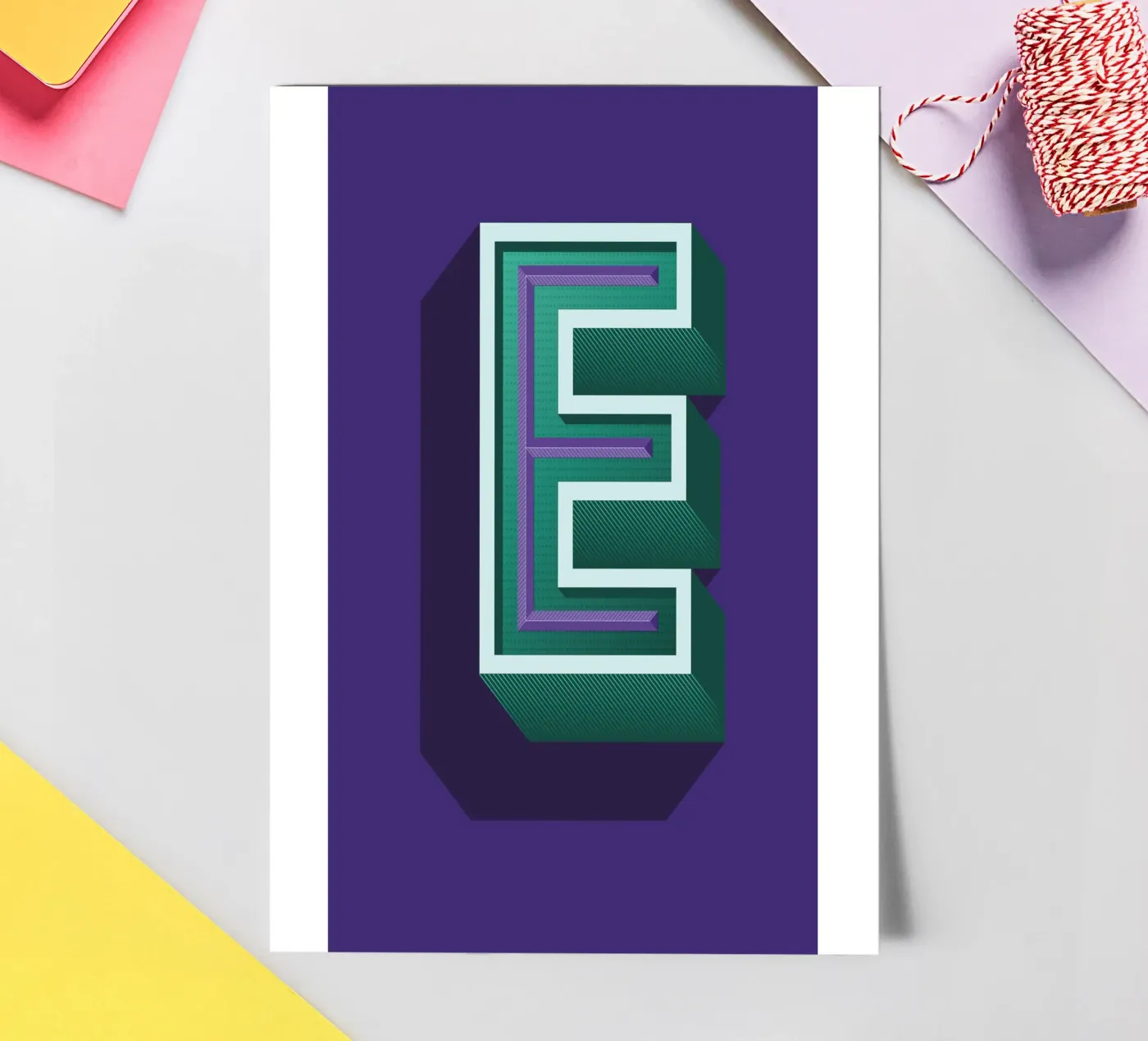 Lettre E Stickerbogen von Glettering