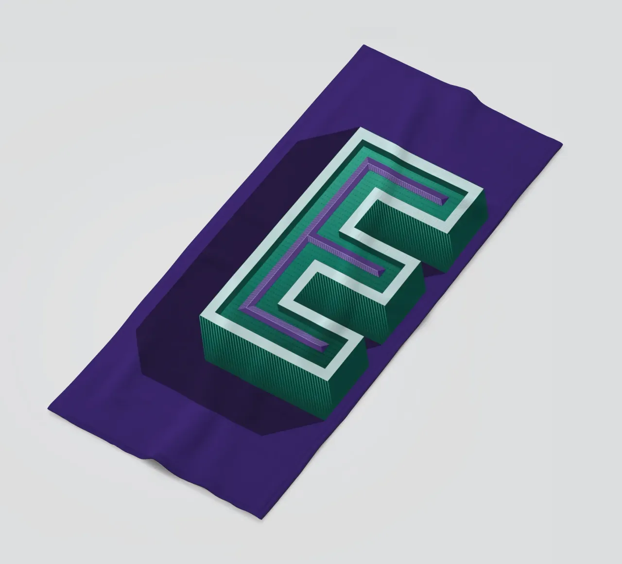 Lettre E telo mare da Glettering