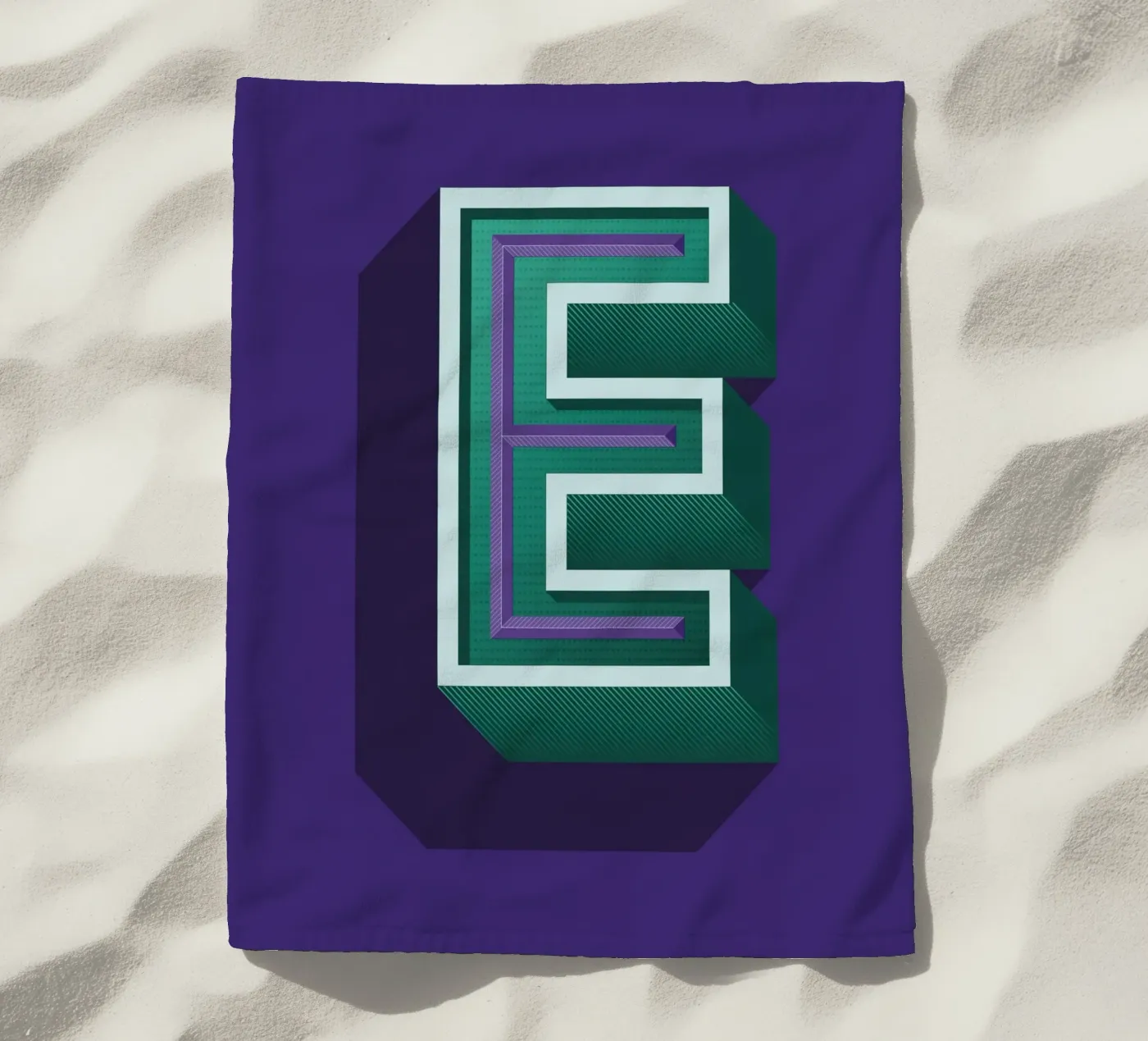 Lettre E telo mare da Glettering