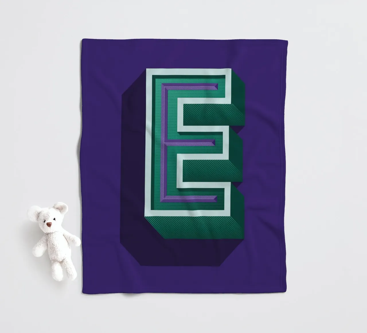 Lettre E fleecedeken van Glettering