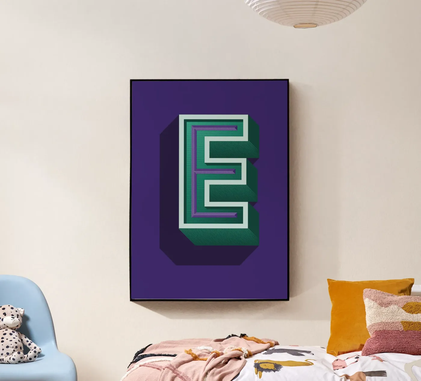 Lettre E acryl van Glettering