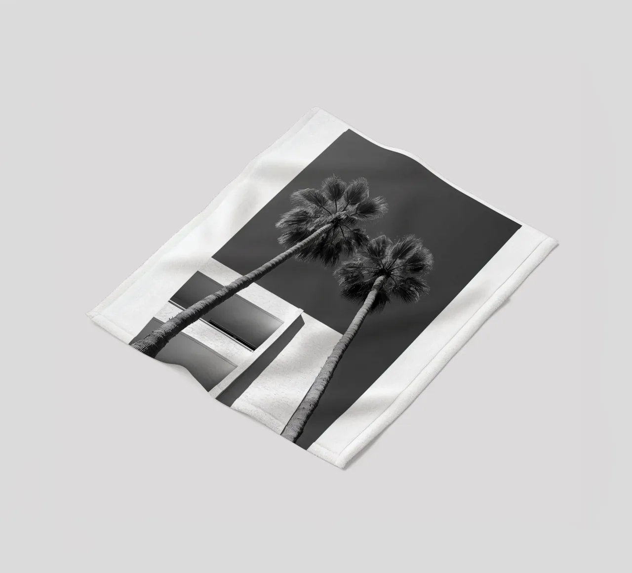 Rametti di palme in bianco e nero coperta in pile da Carinaprint