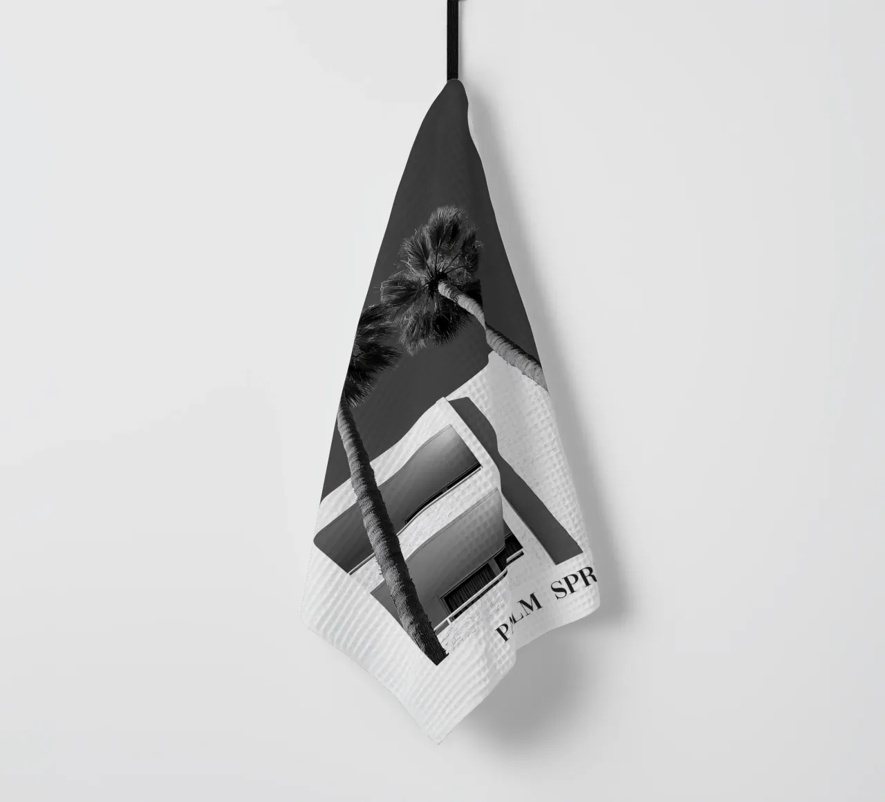 Rametti di palme in bianco e nero canovaccio da cucina da Carinaprint