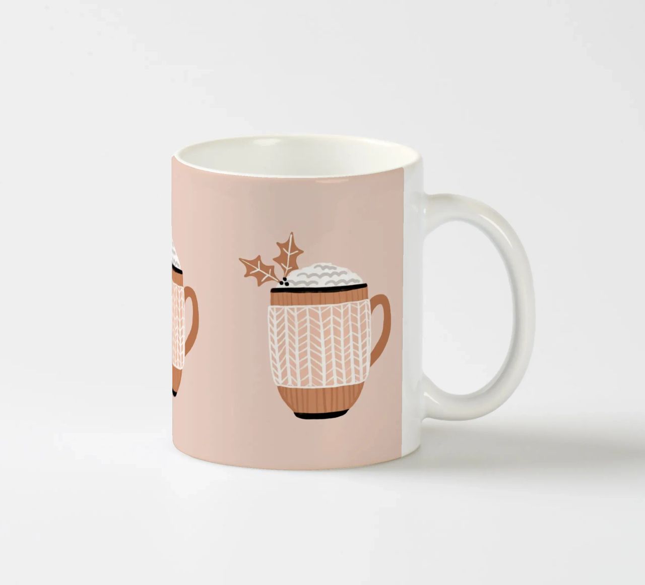 Blush Christmas Drink ceramic mug by Orara Studio