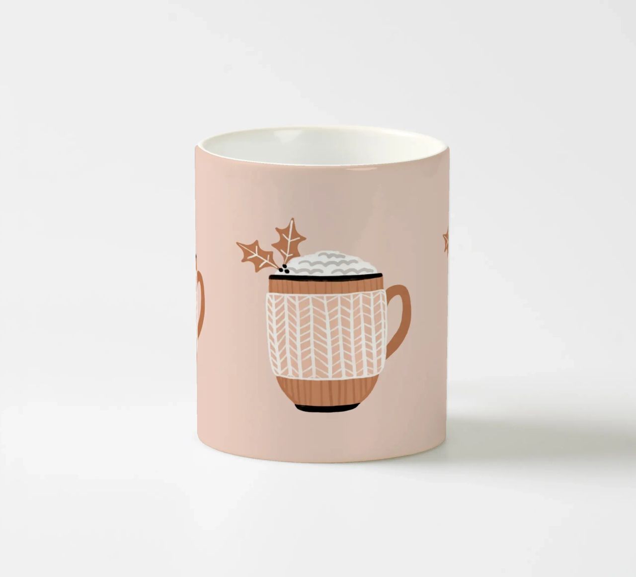 Blush Christmas Drink ceramic mug by Orara Studio