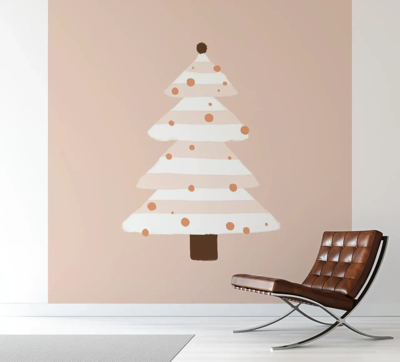 Blush kerstboom fotobehang van Orara Studio