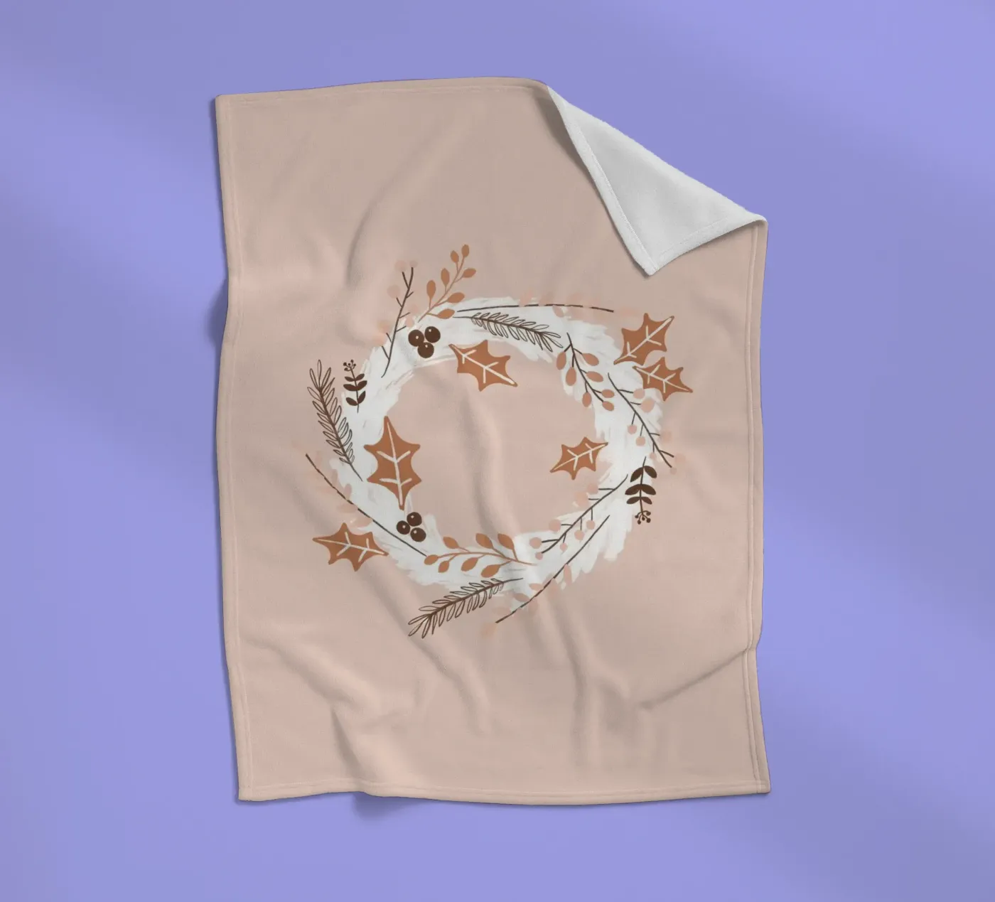 Errötender Weihnachtskranz Fleecedecke von Orara Studio