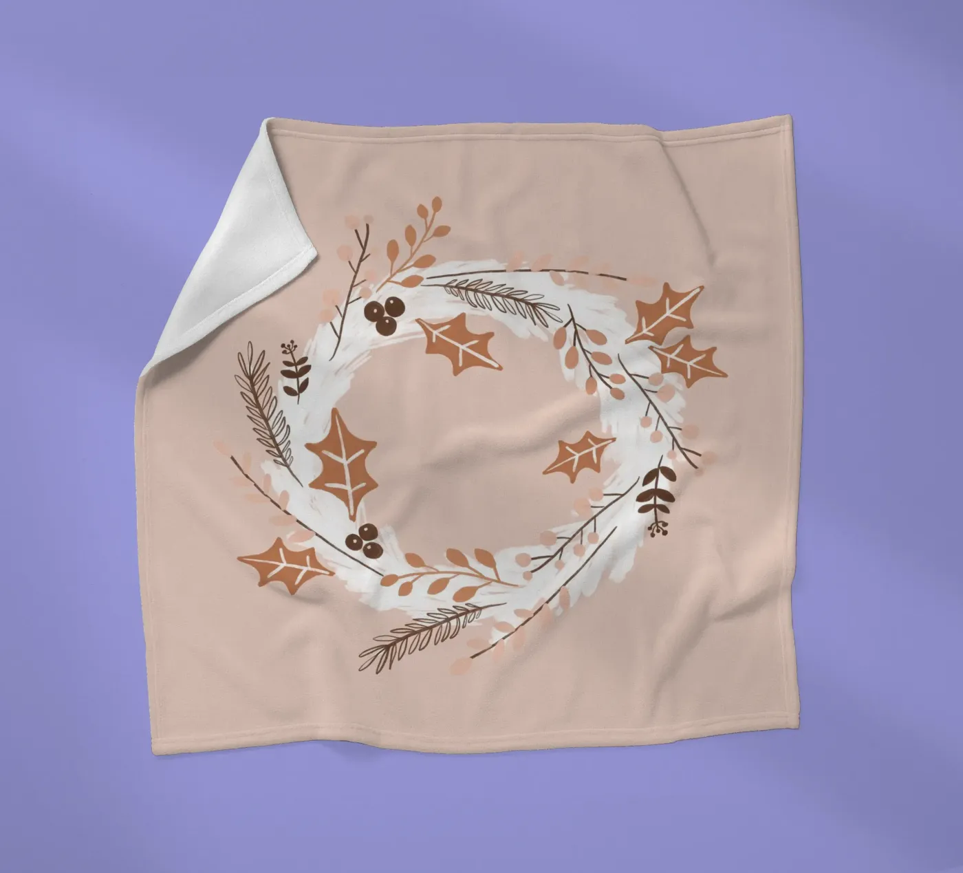 Errötender Weihnachtskranz Fleecedecke von Orara Studio