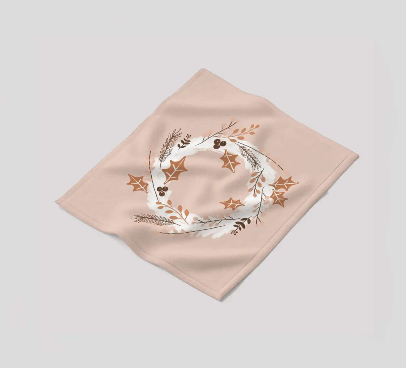 Errötender Weihnachtskranz Fleecedecke von Orara Studio