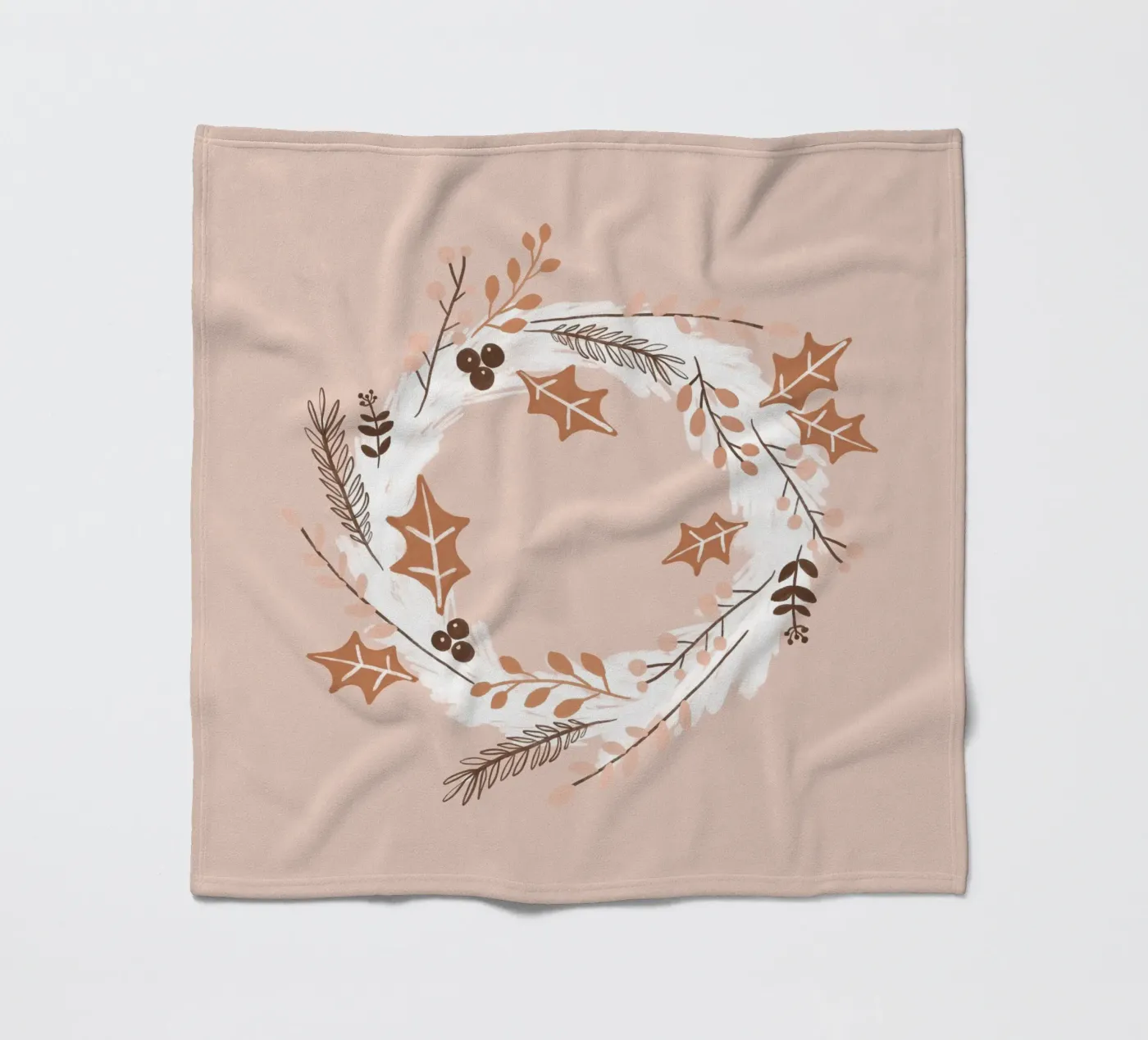 Errötender Weihnachtskranz Fleecedecke von Orara Studio