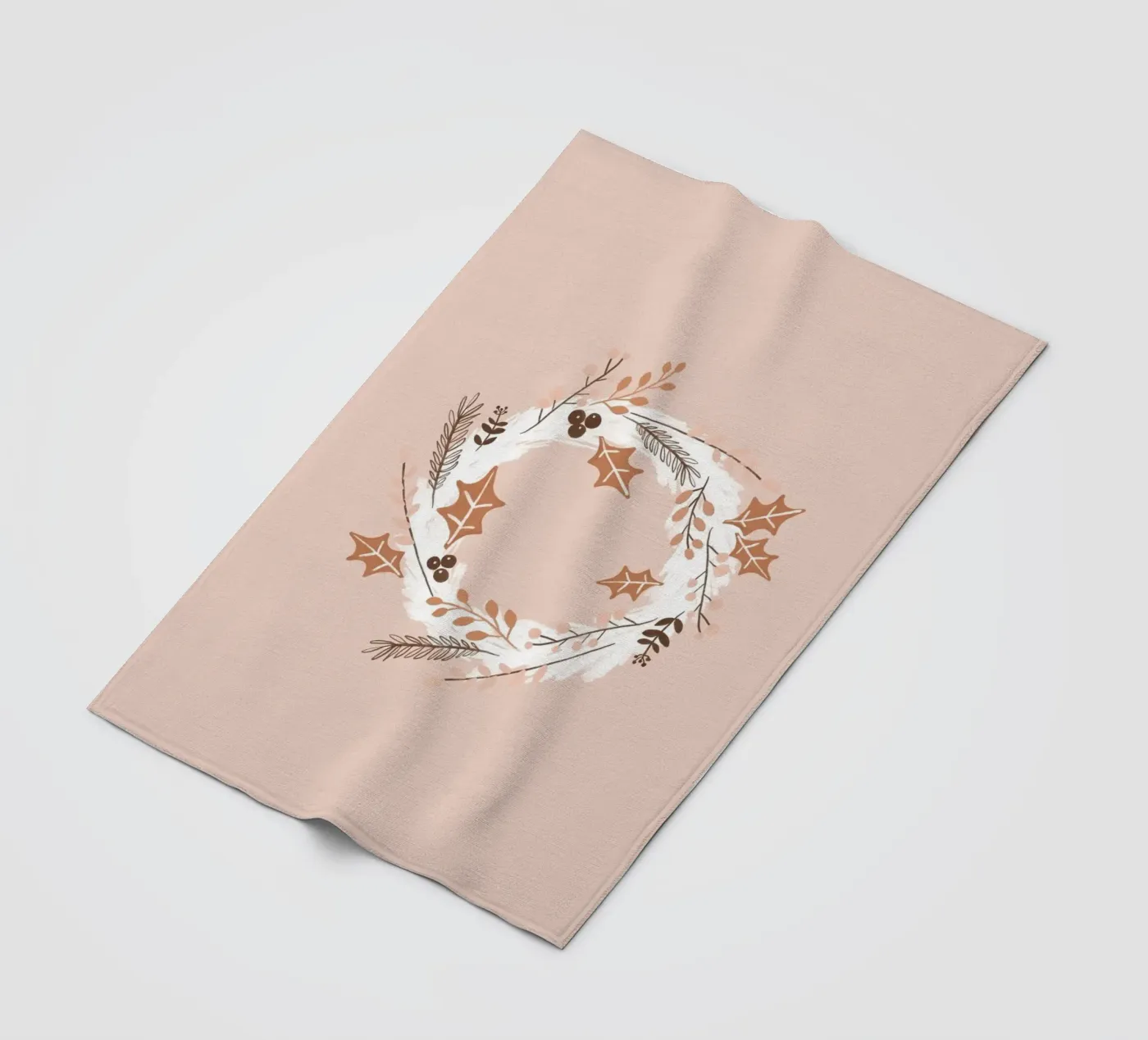 Errötender Weihnachtskranz Fleecedecke von Orara Studio