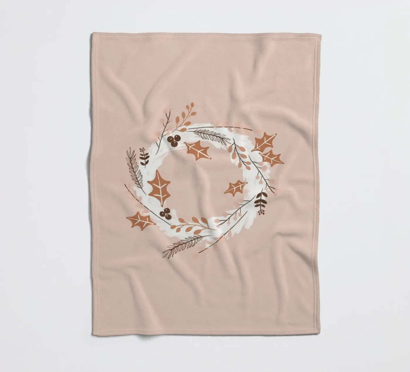 Errötender Weihnachtskranz Fleecedecke von Orara Studio