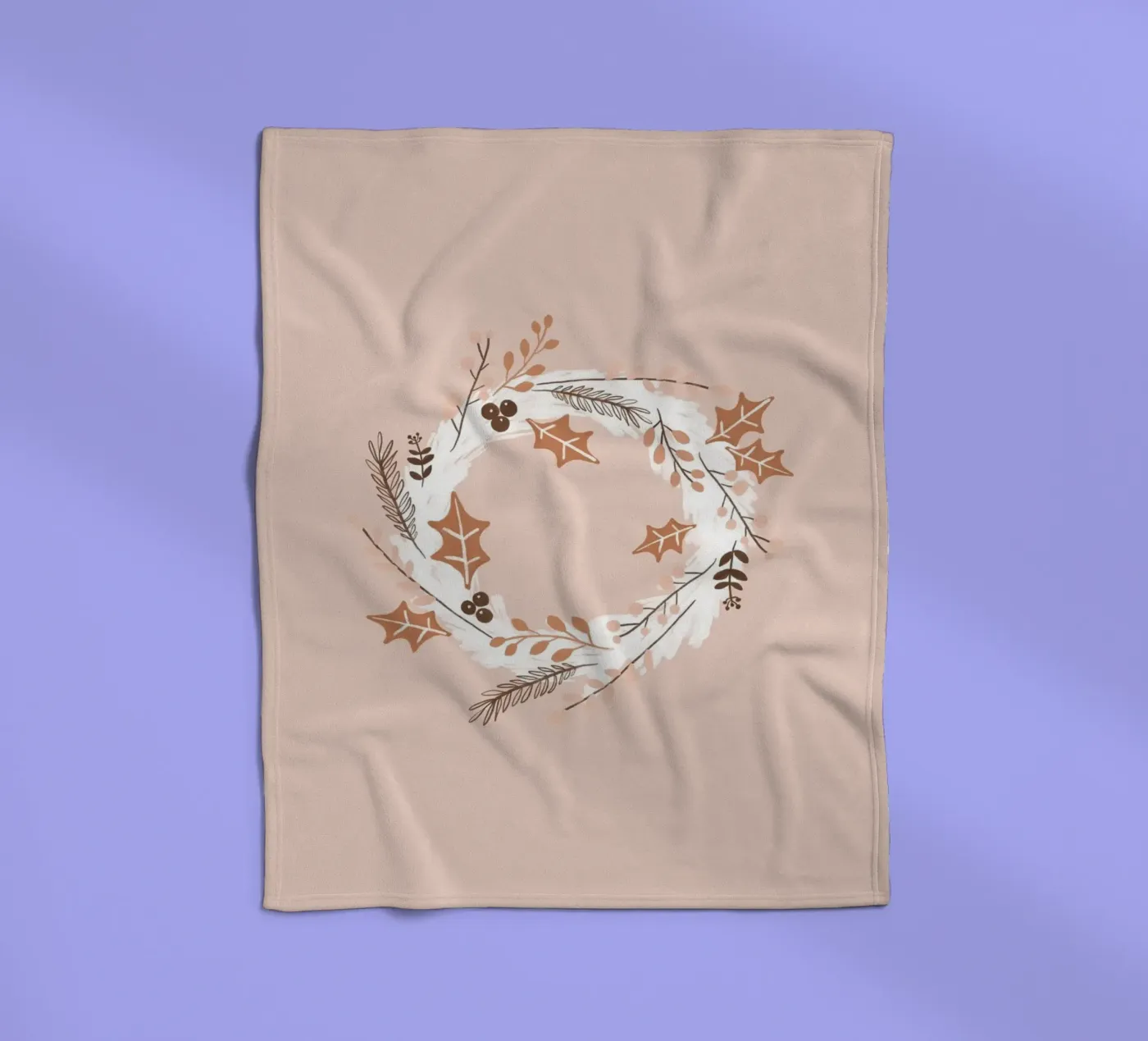 Errötender Weihnachtskranz Fleecedecke von Orara Studio