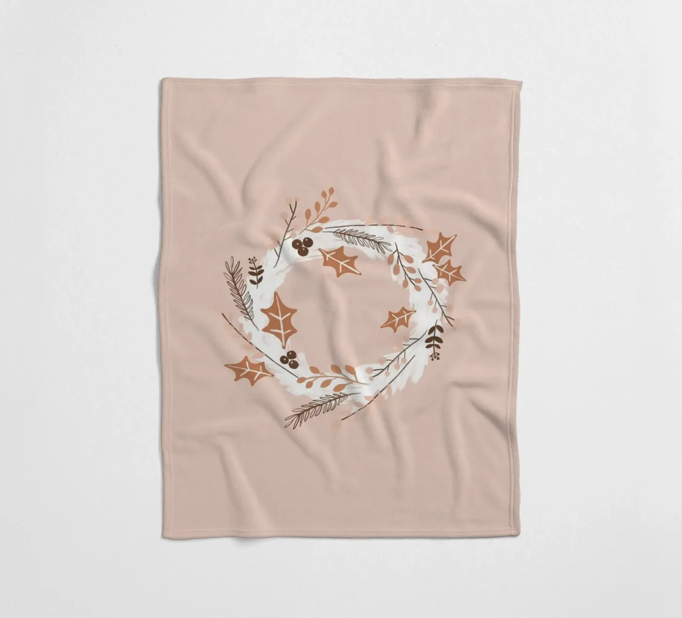 Errötender Weihnachtskranz Fleecedecke von Orara Studio