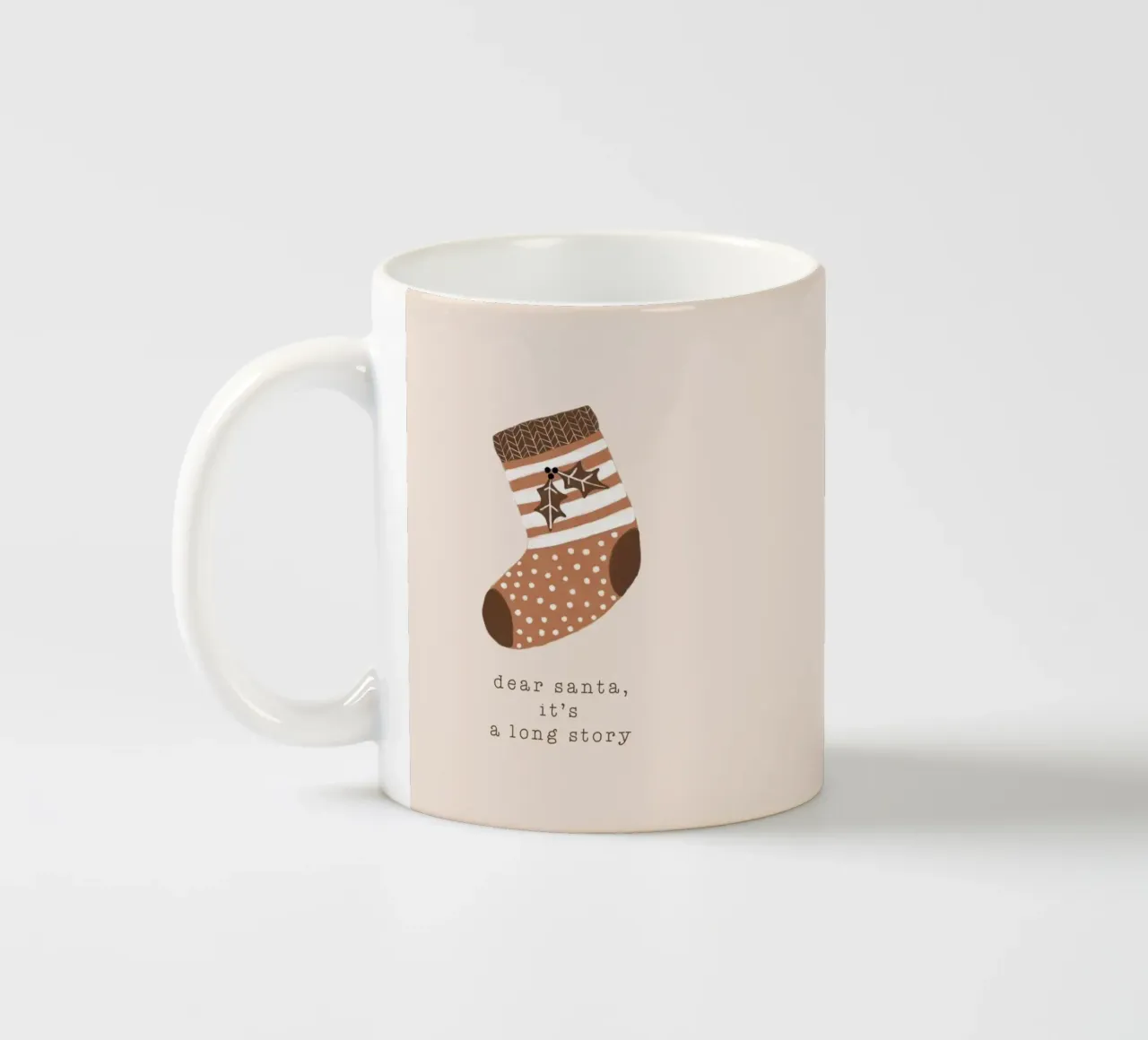 Blush Cher Père Noël C'est une longue histoire mug en céramique de Orara Studio