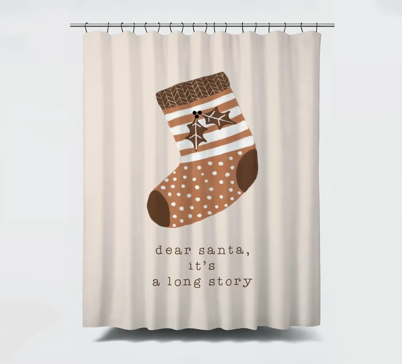 Blush Caro Babbo Natale È Una Lunga Storia tenda da doccia da Orara Studio