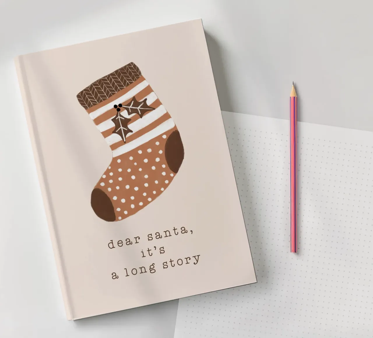Blush Cher Père Noël C'est une longue histoire carnet de notes de Orara Studio