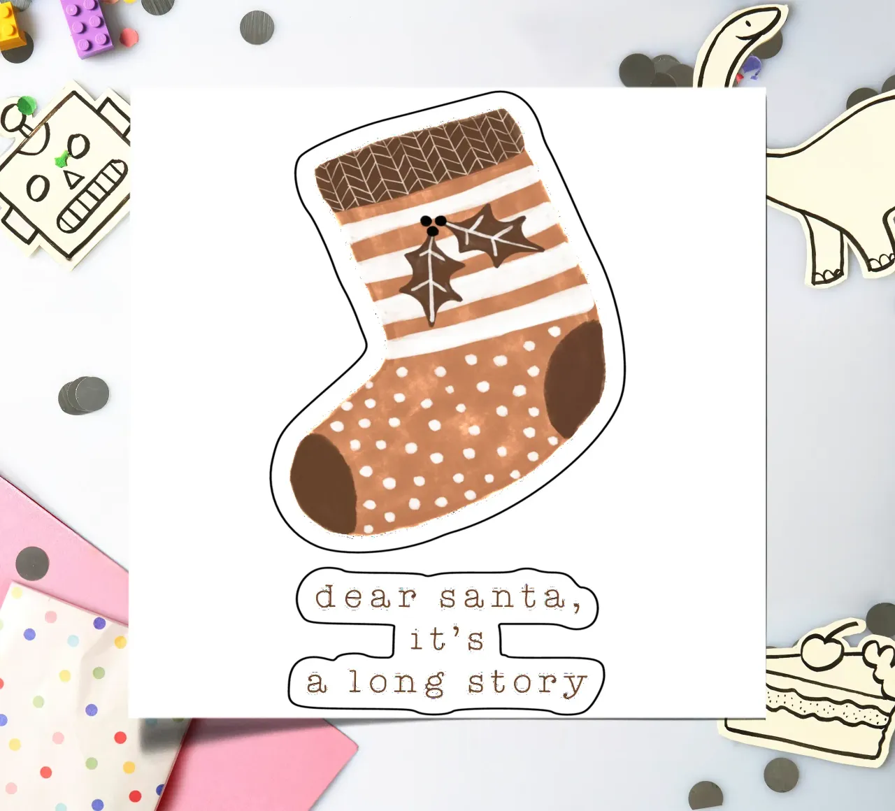 Blush Cher Père Noël C'est une longue histoire planche autocollant de Orara Studio