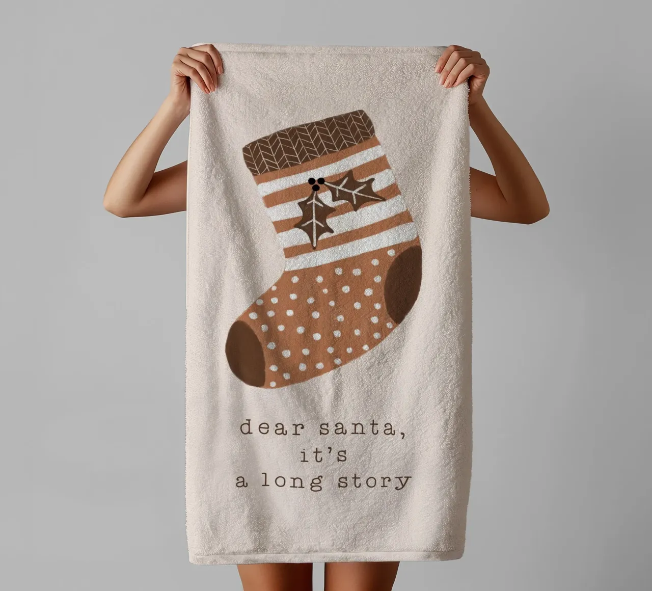 Blush Cher Père Noël C'est une longue histoire serviette de bain de Orara Studio